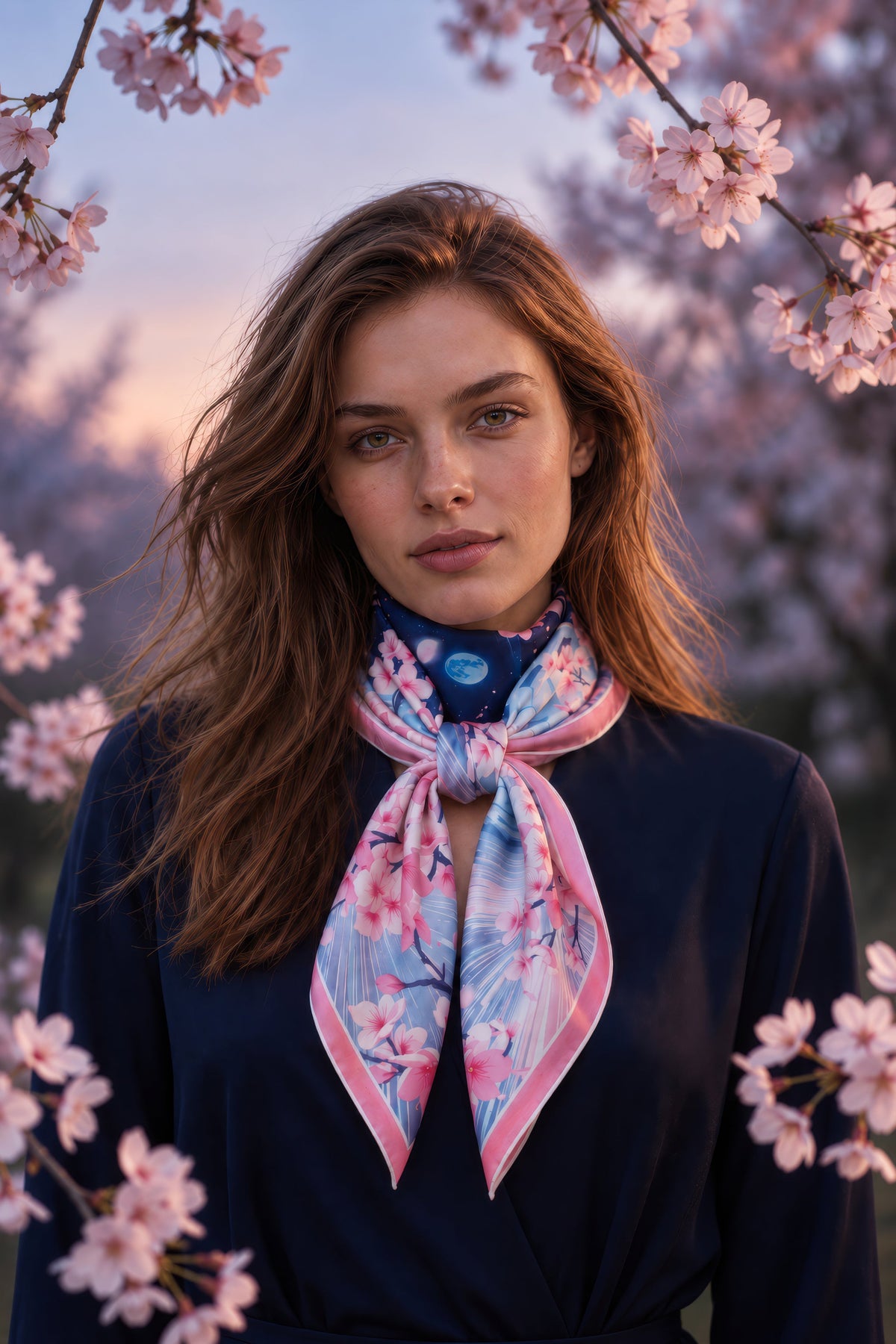 Sakura Stellar noué au cou
