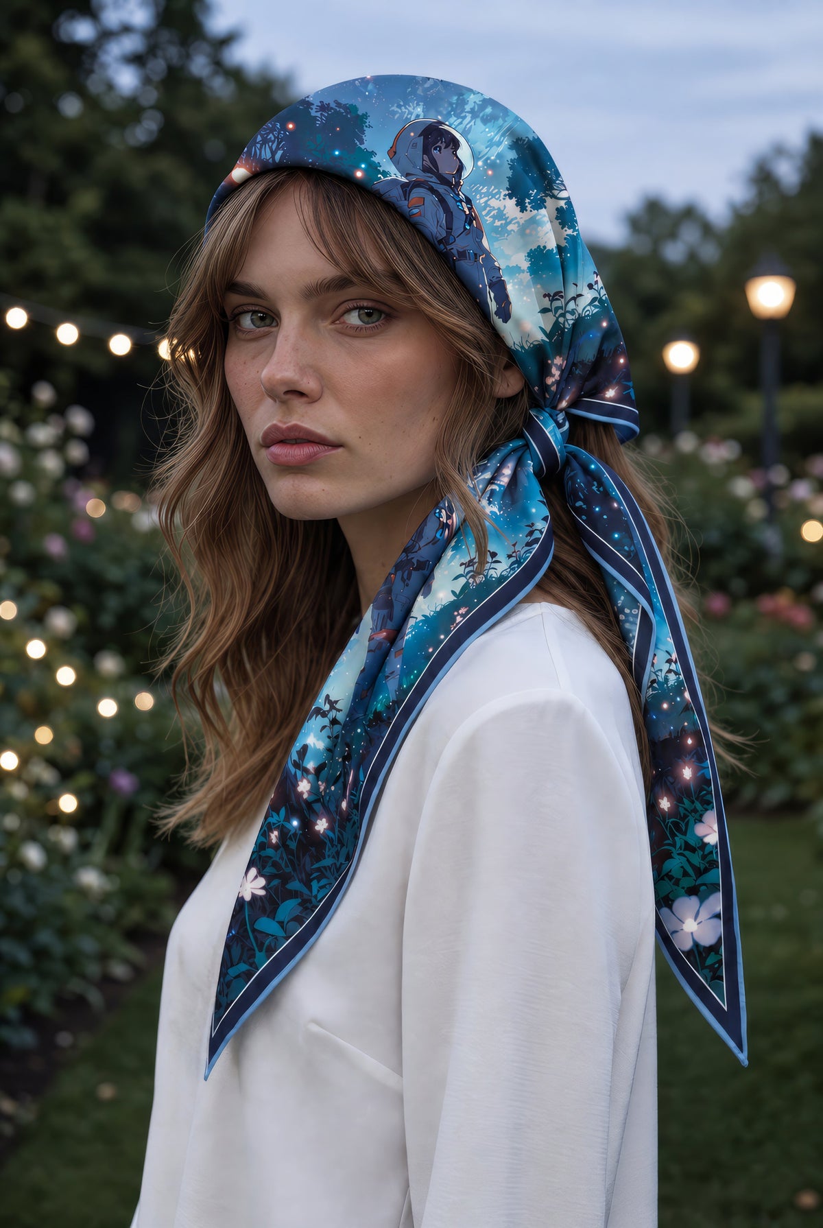 Odyssea Silvestre en foulard de tête