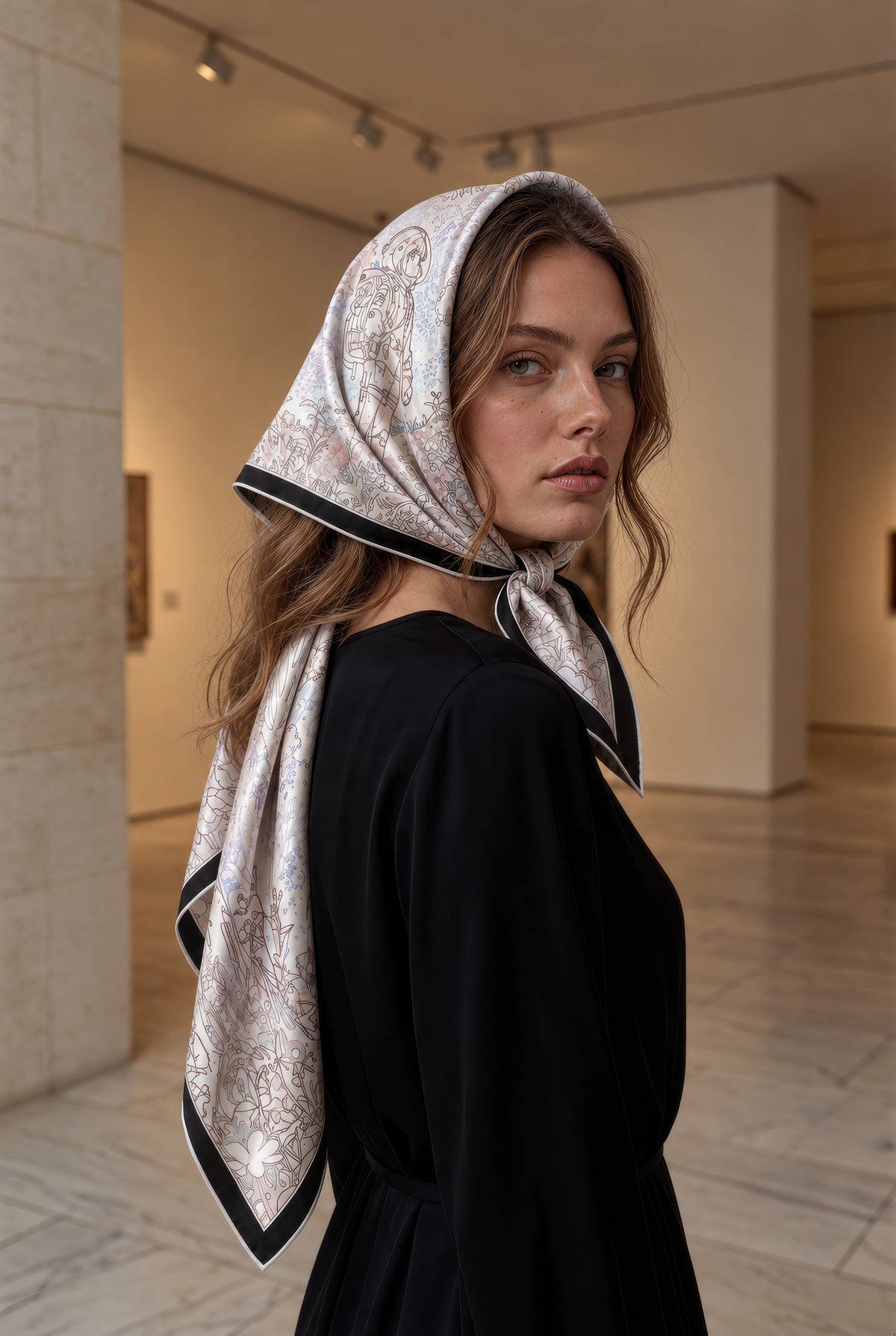 Remanence Silvestre en foulard de tête