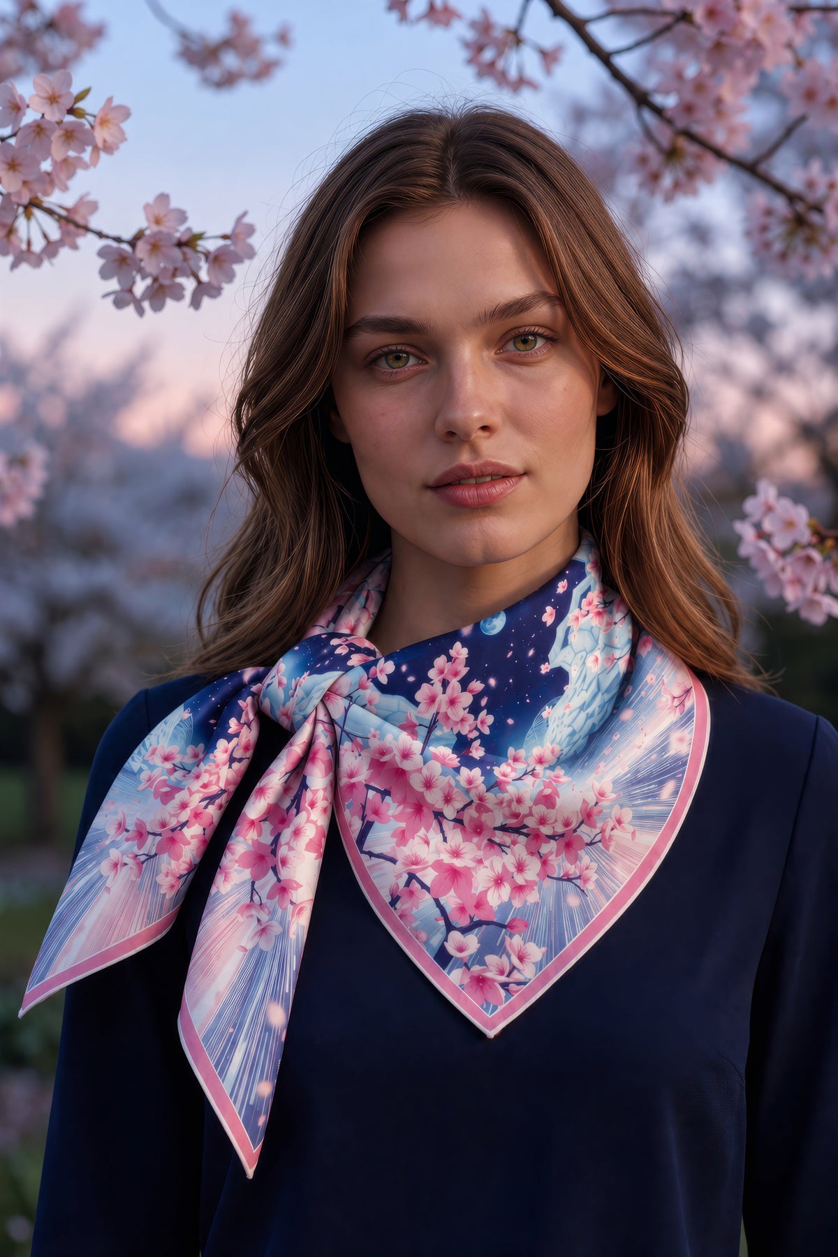 Sakura Stellar noué au cou